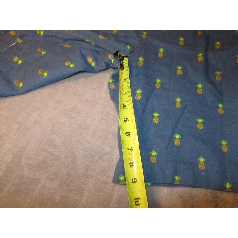 Plugg Flex Mens Blue Pineapple Print Chino Shorts Size 38 Tropical Summer Casual - Picture 3 of 7